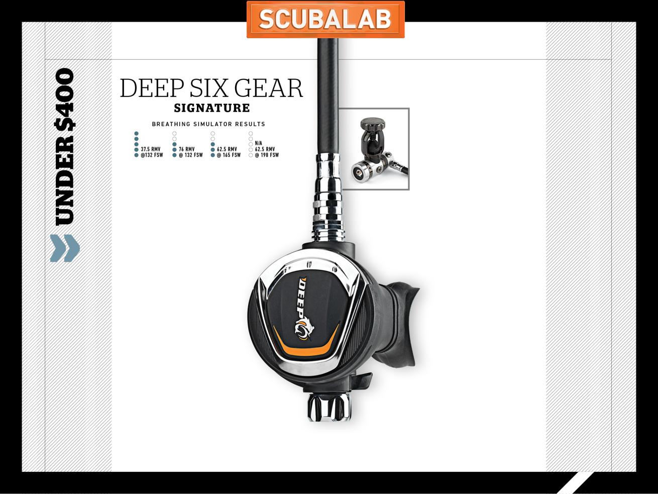 Deep Six Gear Signature scuba diving regulator ScubaLab review