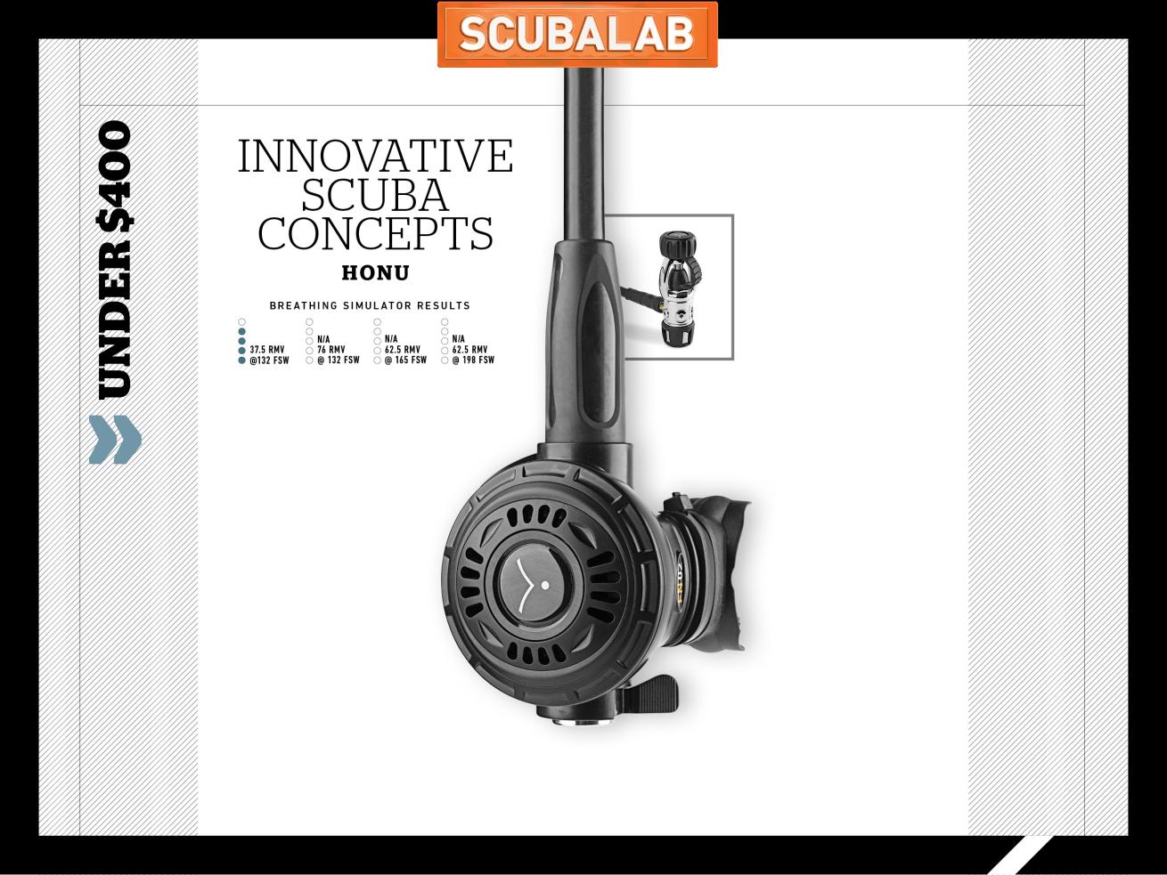Innovative Scuba Concepts Honu diving regulator ScubaLab gear review