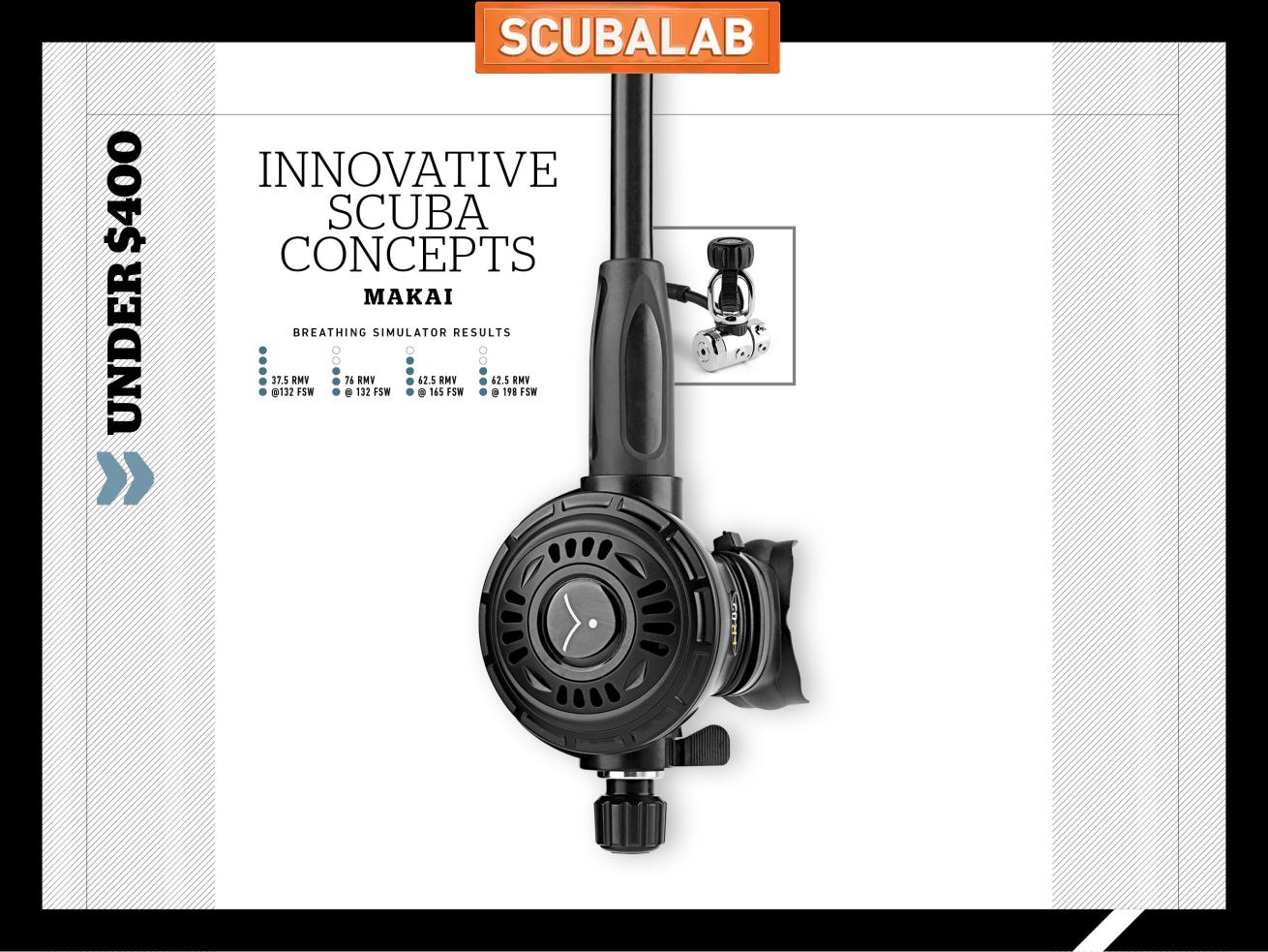 Innovative Scuba Concepts Makai diving regulator ScubaLab review