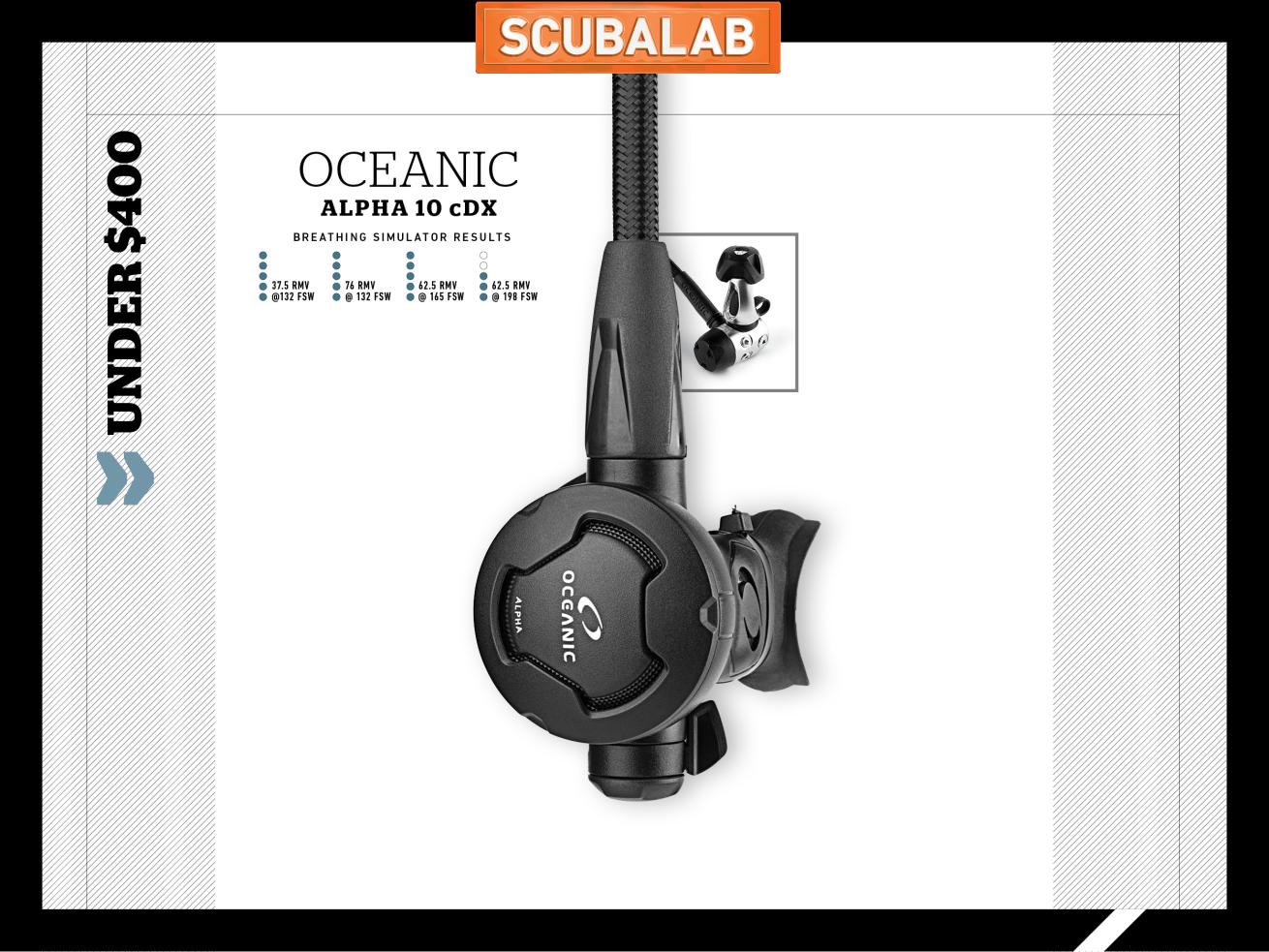 Oceanic Alpha 10 cDX scuba diving regulator ScubaLab gear review