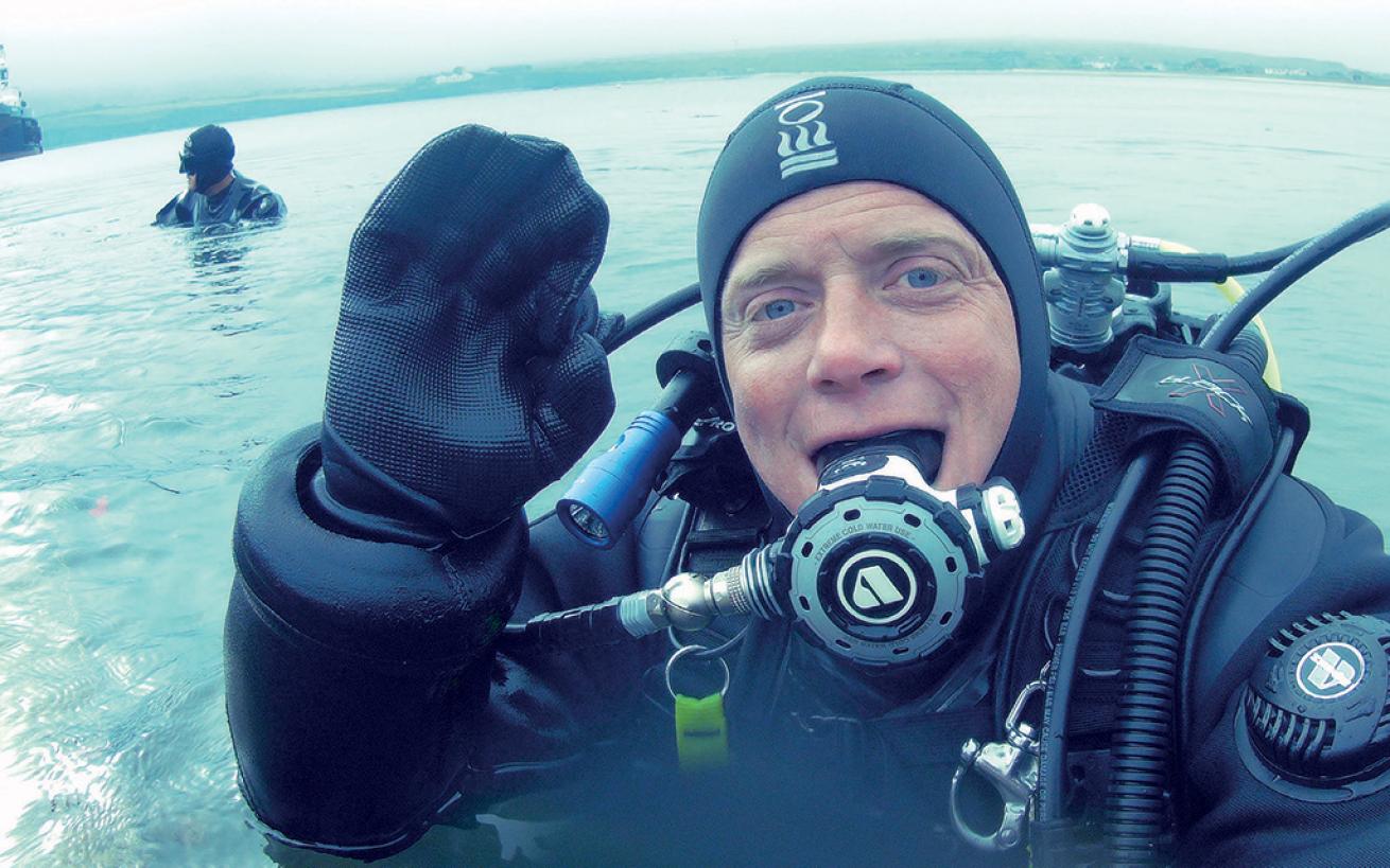 Diver takes a selfie.