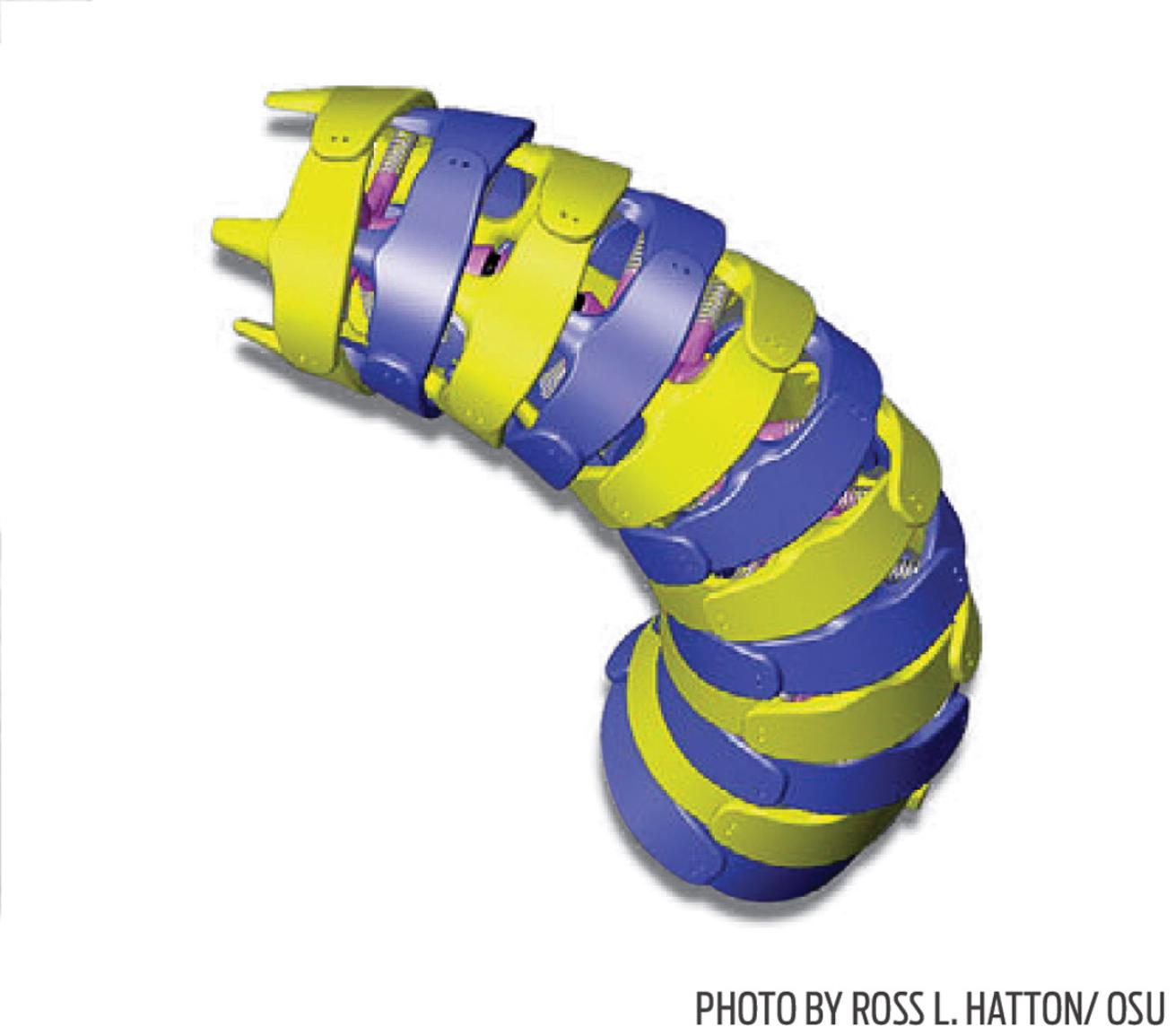 An artificial seahorse tail prototype used for testing strength