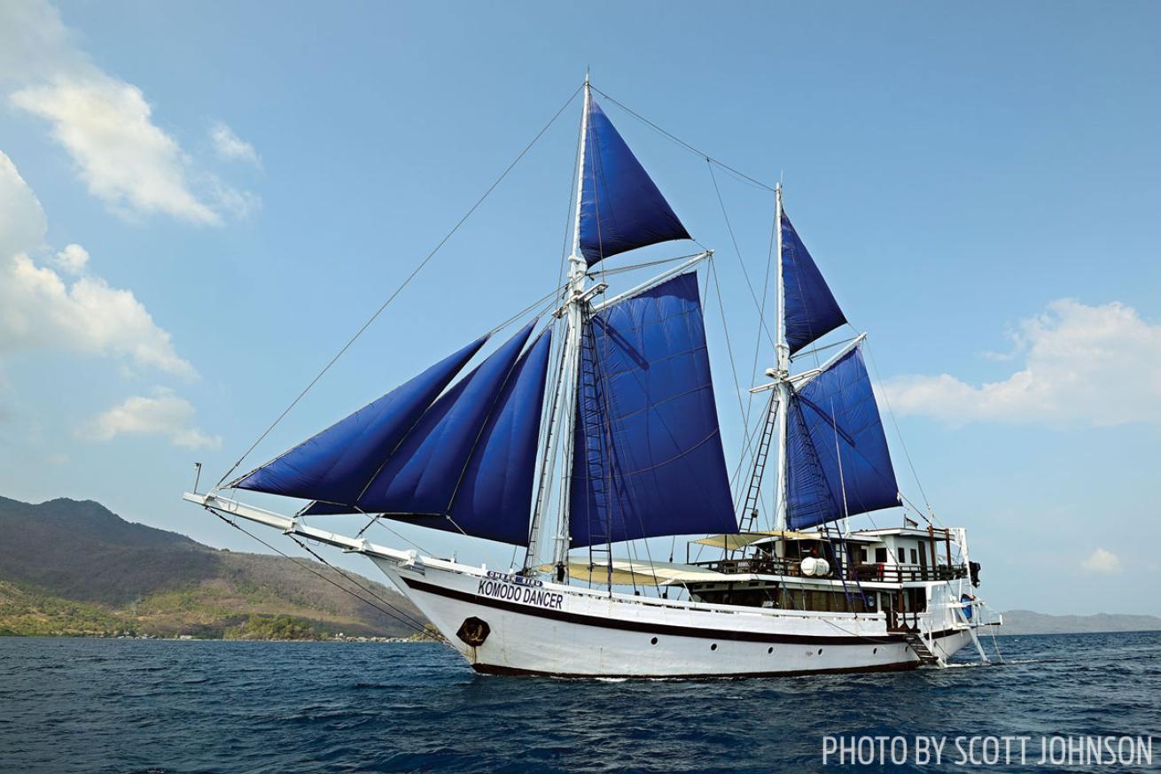 The liveaboard Komodo Dancer in the waters of Komodo