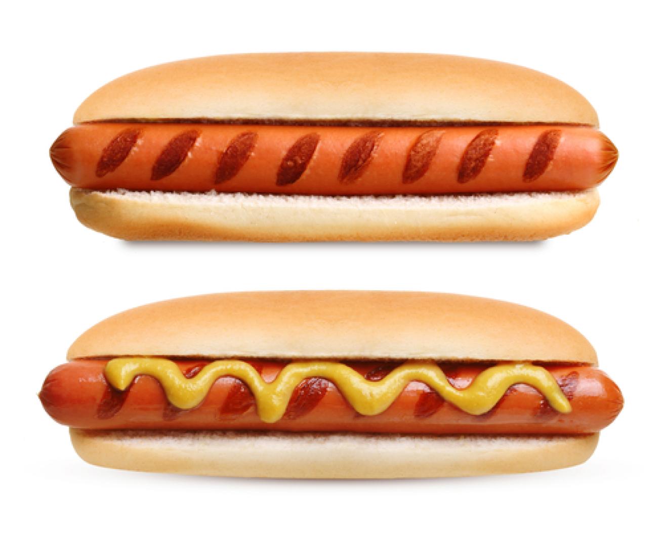 two hot dogs