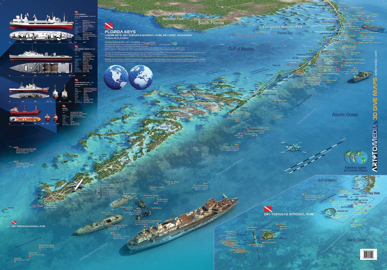 ArtToMedia Dive Map Florida Keys