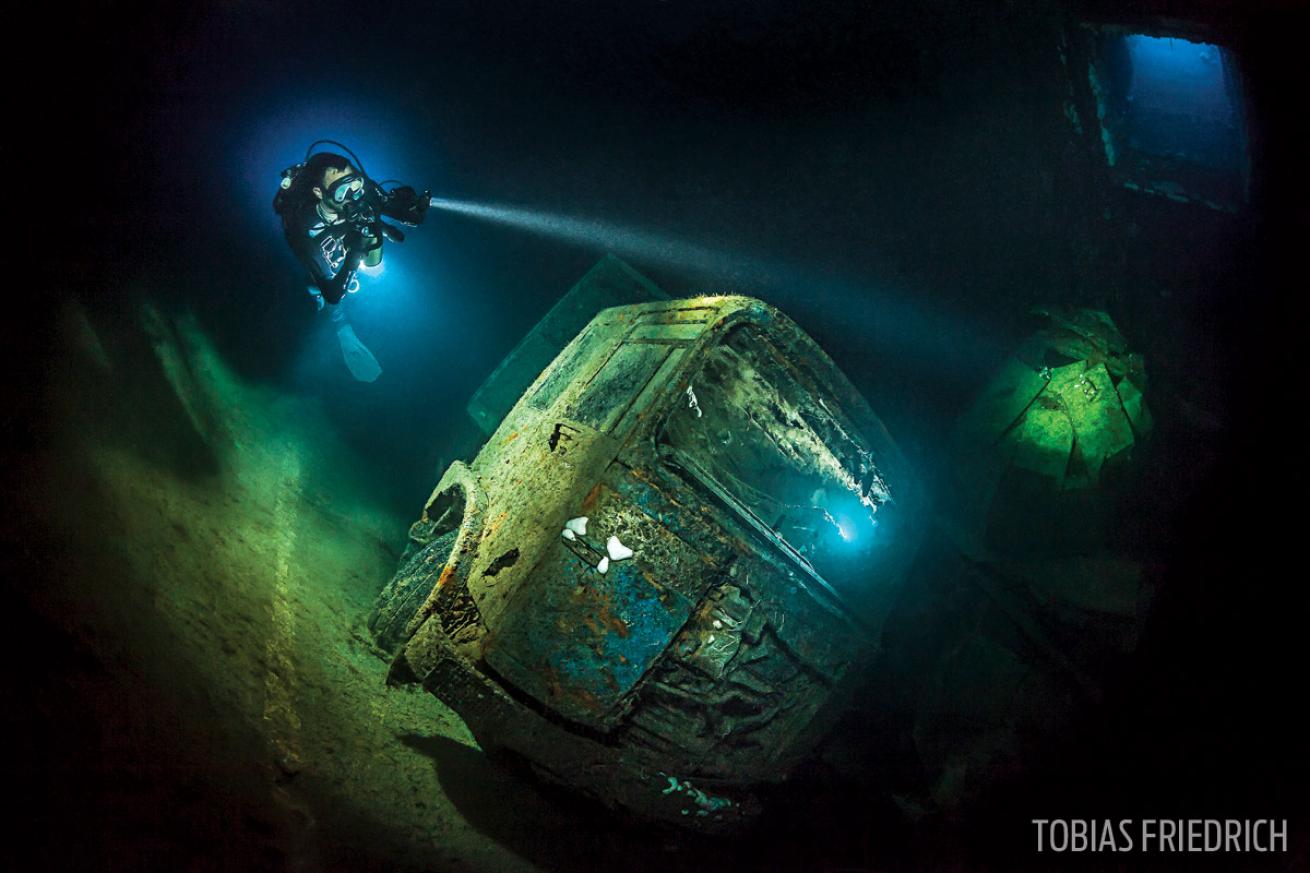 cyrpus truck underwater diving