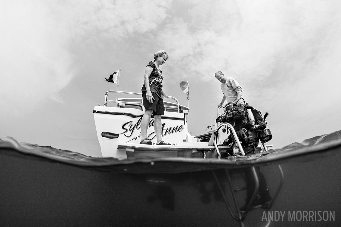 Wreck diving in Michigan.