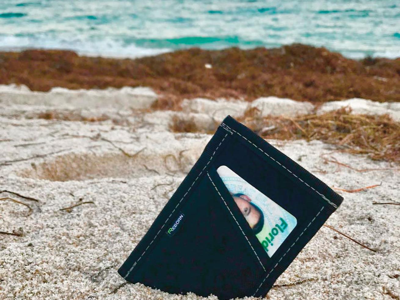 reborn rubber wallet in the sand