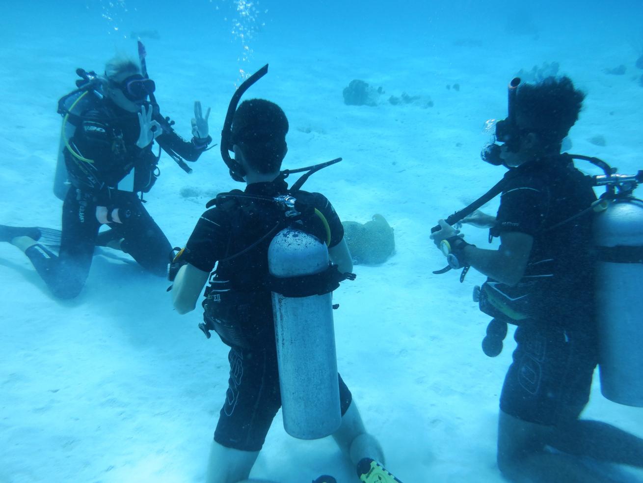 teen scuba divers