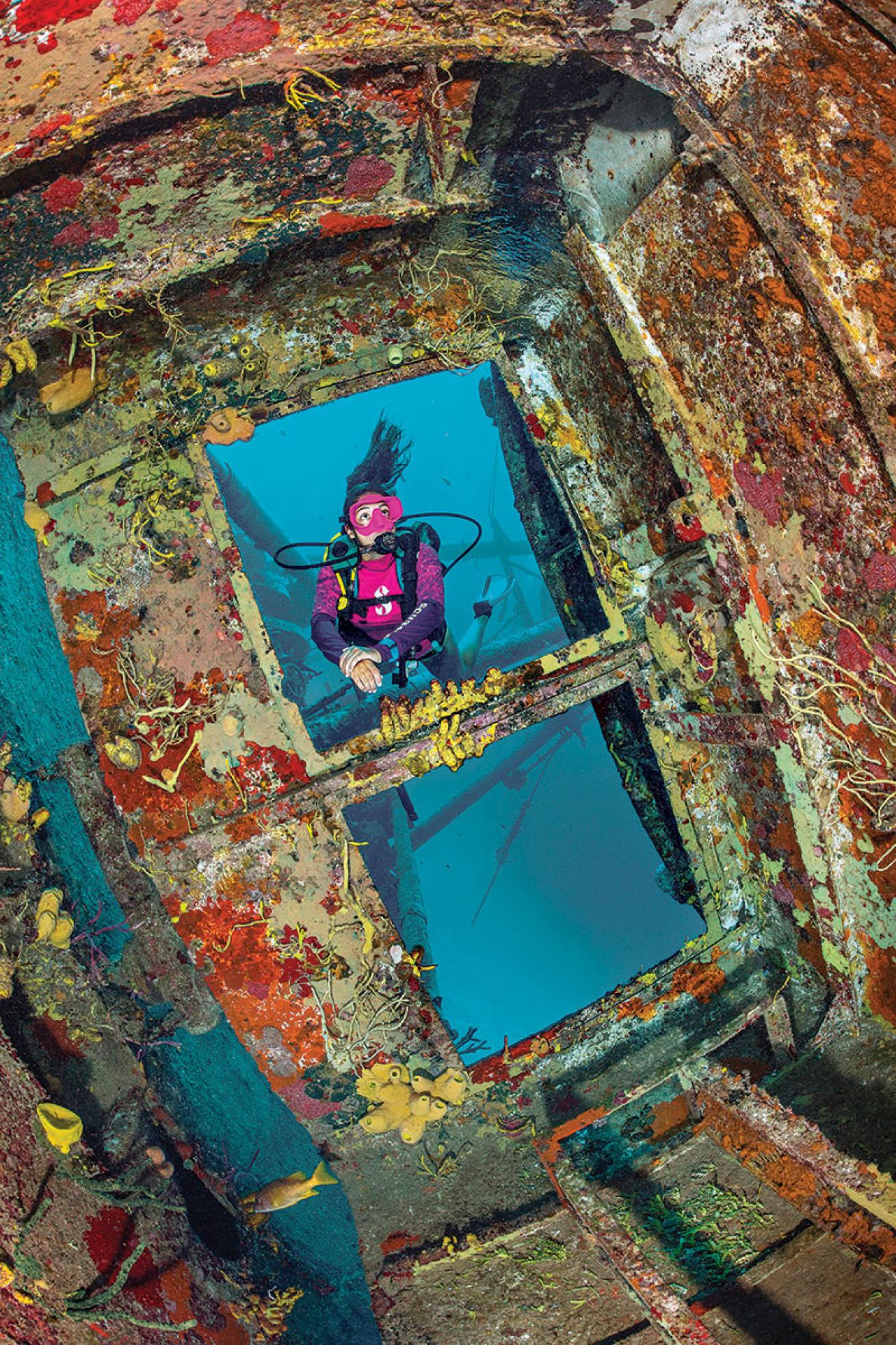 Scuba Diver Diving USS Kittiwake