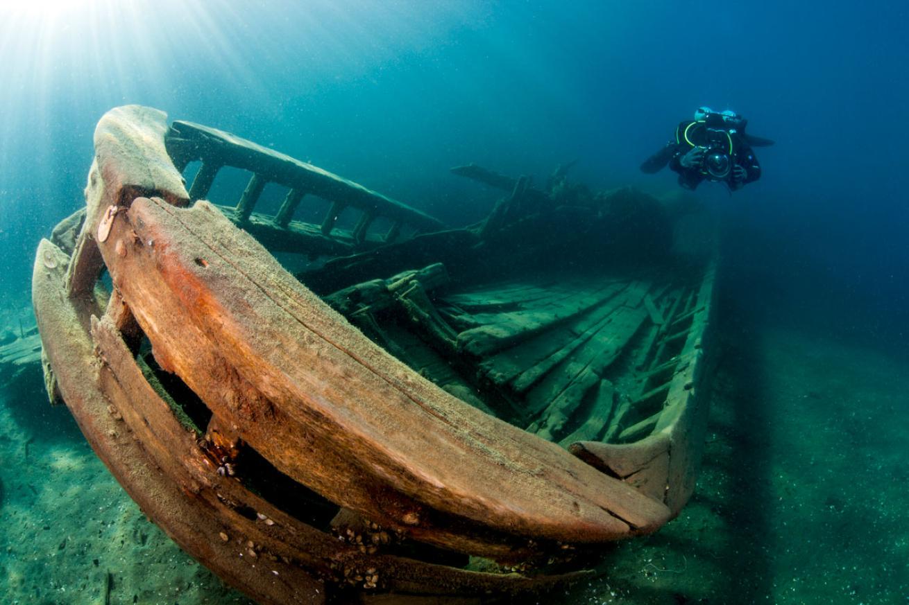 Scuba Diver on Wreck Alice G