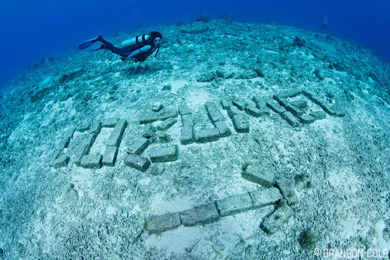 Underwater Welcome Sign Cozumel