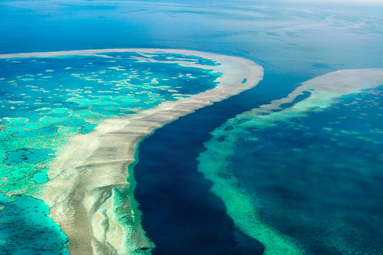 Aerial view of the Great Barrier Reef