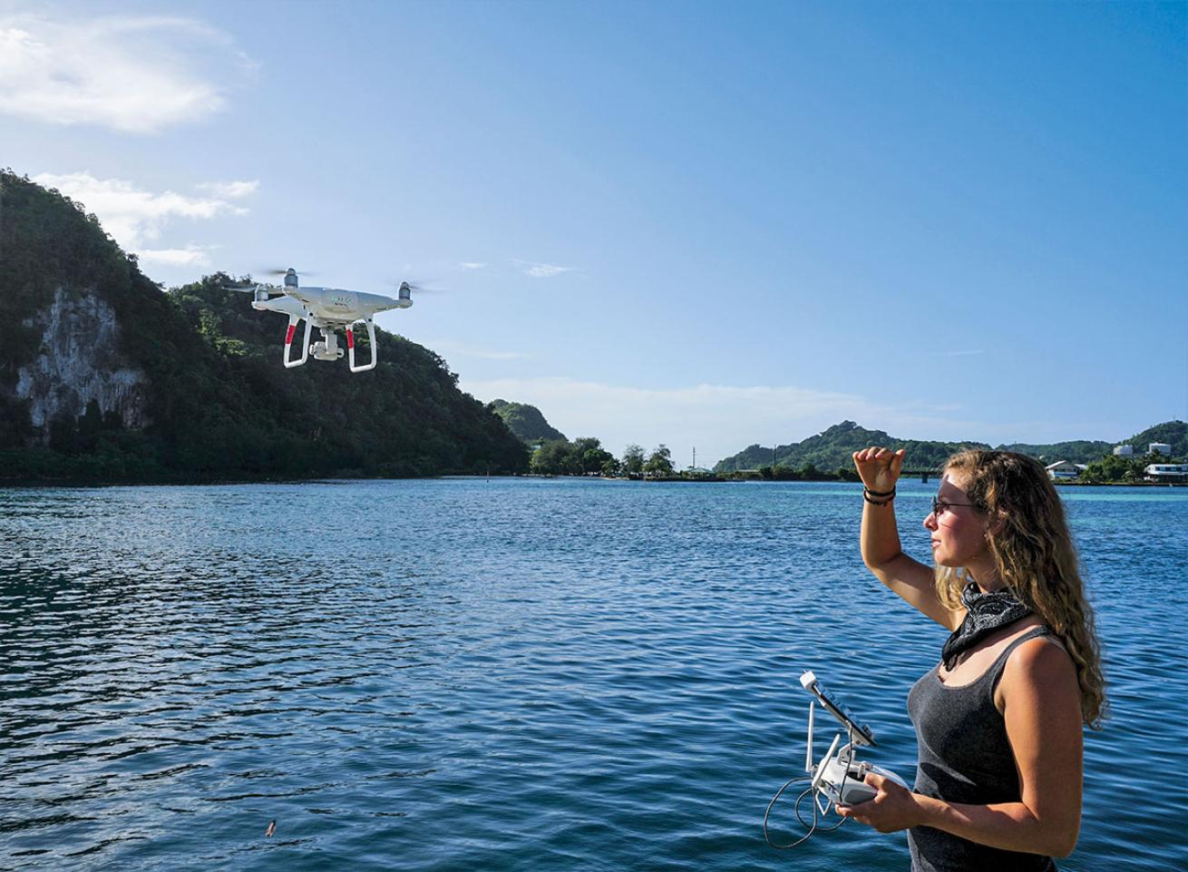 Drone and Researcher 