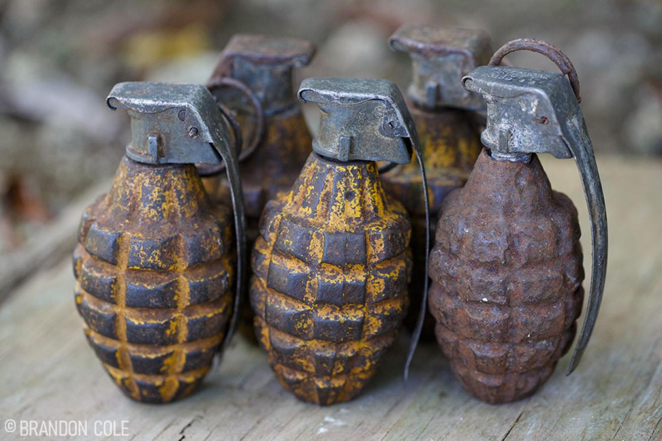 Grenades on Display in Munda Museum 