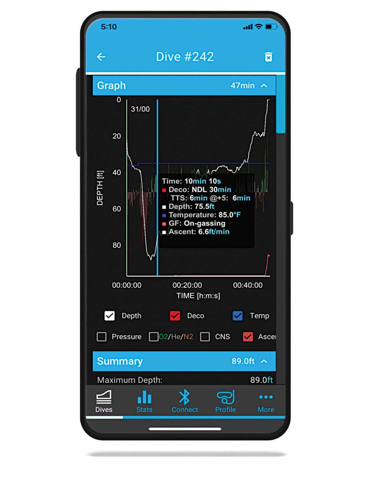 Shearwater Cloud Dive Log App