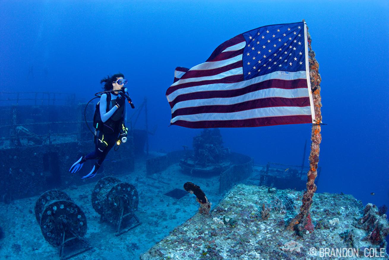 Spiegel Grove and Scuba Diver