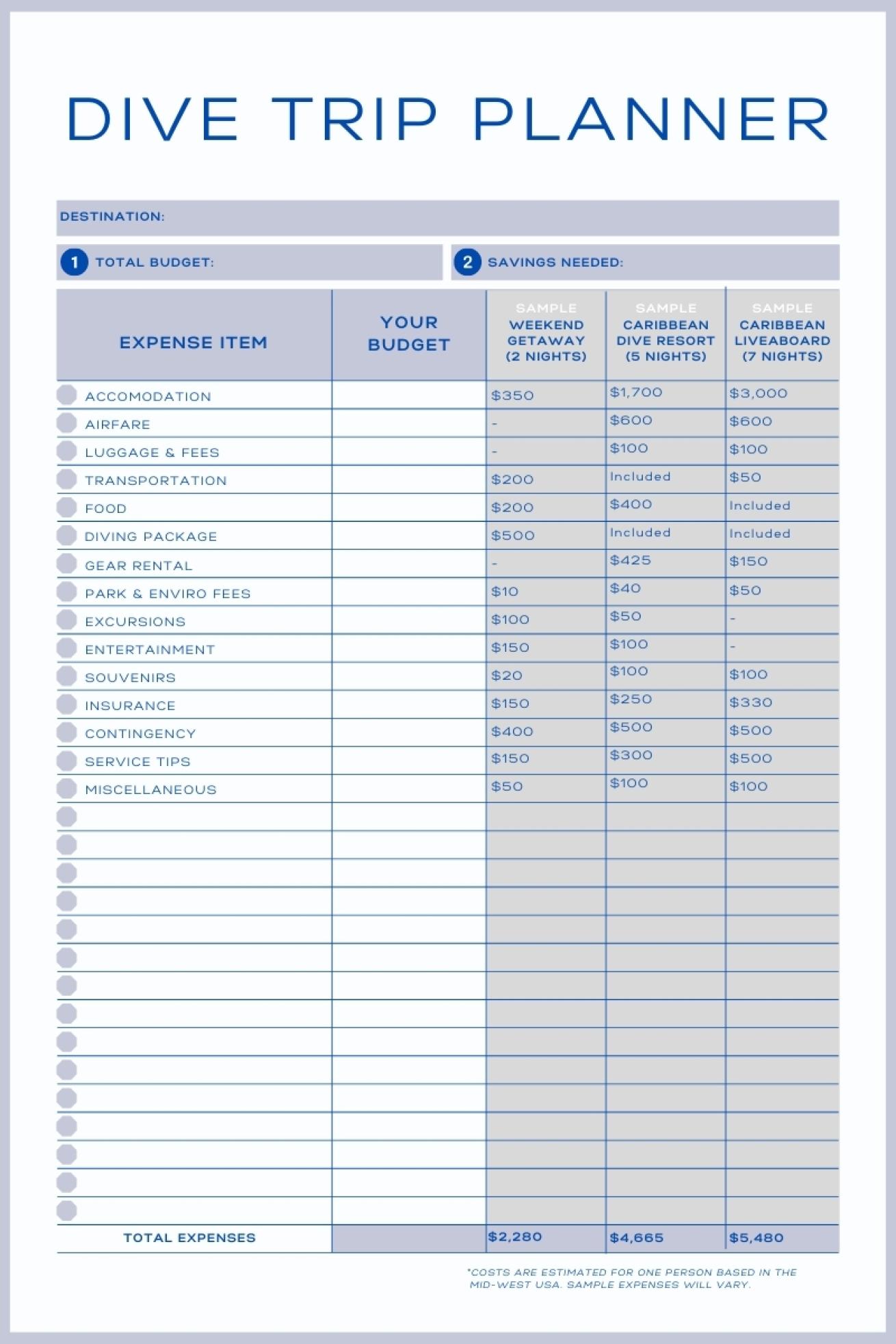 Dive Trip Planner