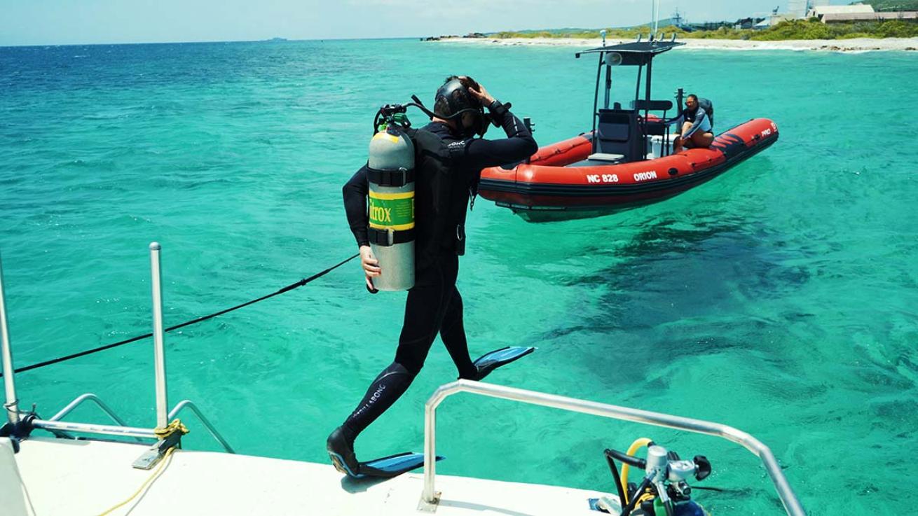 Fabien Cousteau giant stride