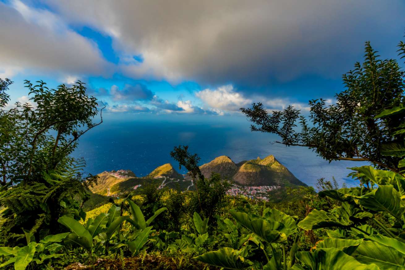 A view of a tropical island.