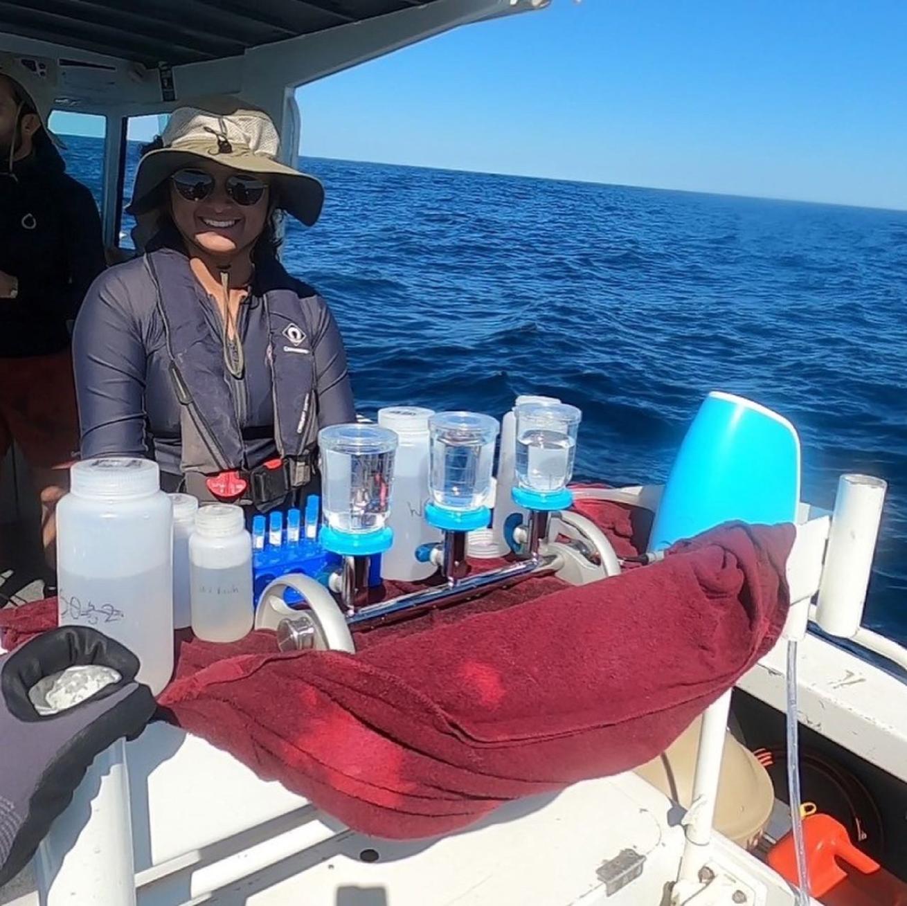 Researcher takes eDNA Samples
