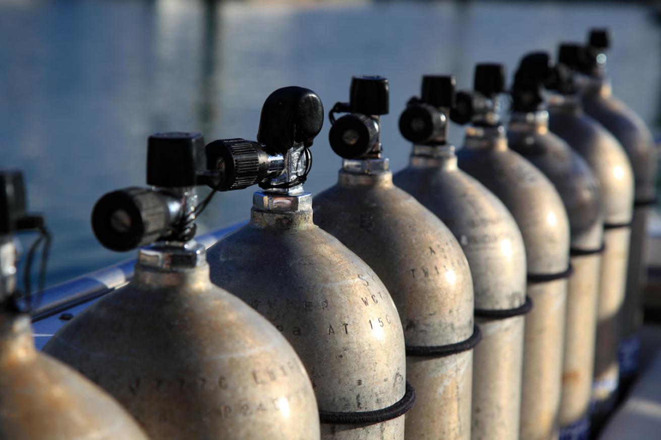 Scuba Tanks on Boat