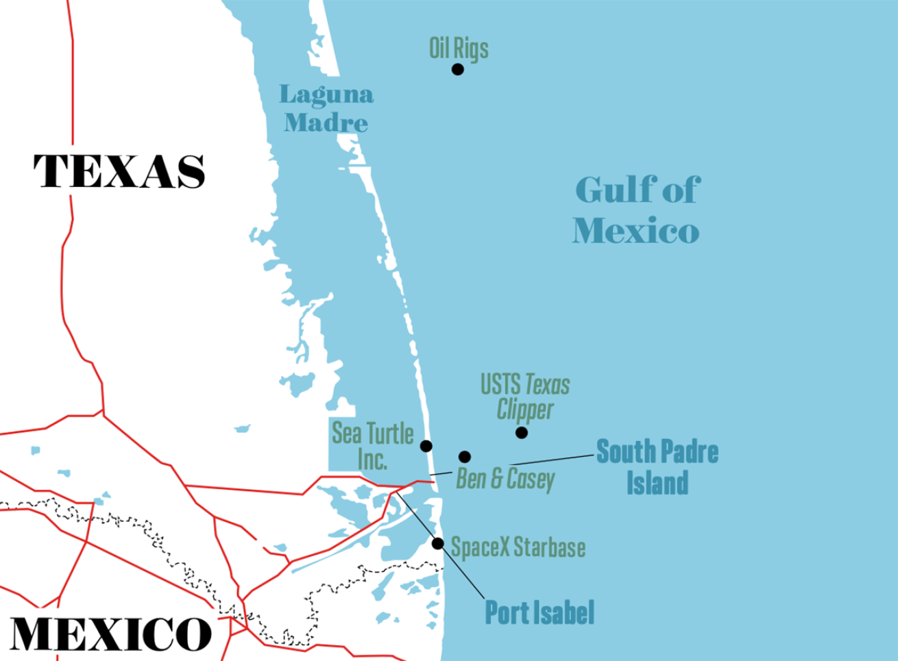 map of south texas diving