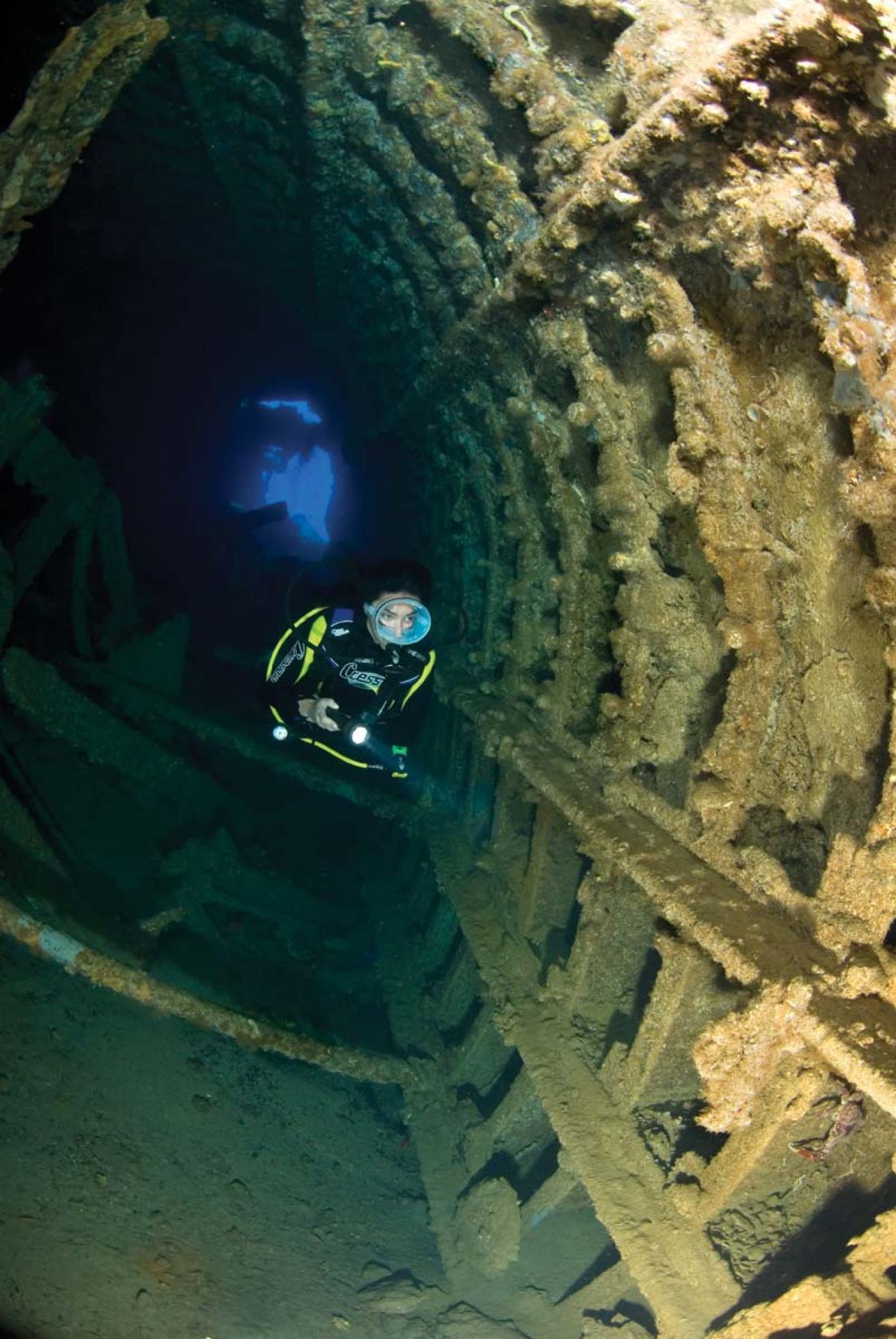 Interior of Rhone's hull