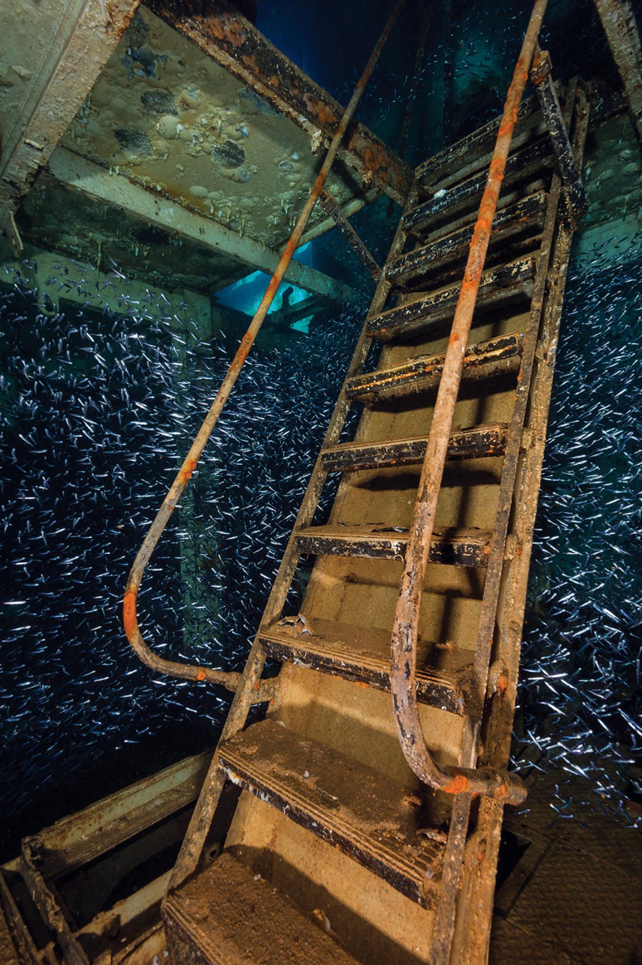 USS Kittiwake stairwell