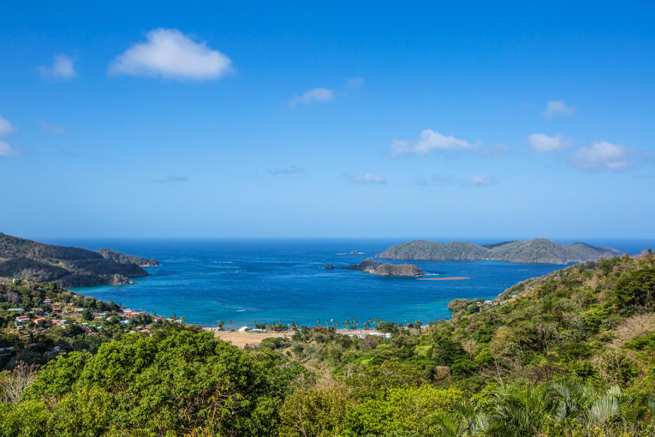 An aerial view of Batteaux-Bay.