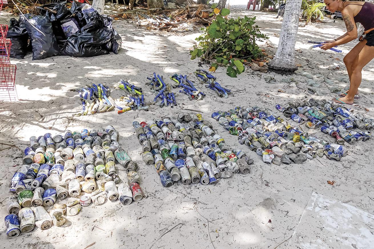 The result of a successful marine-debris cleanup.

