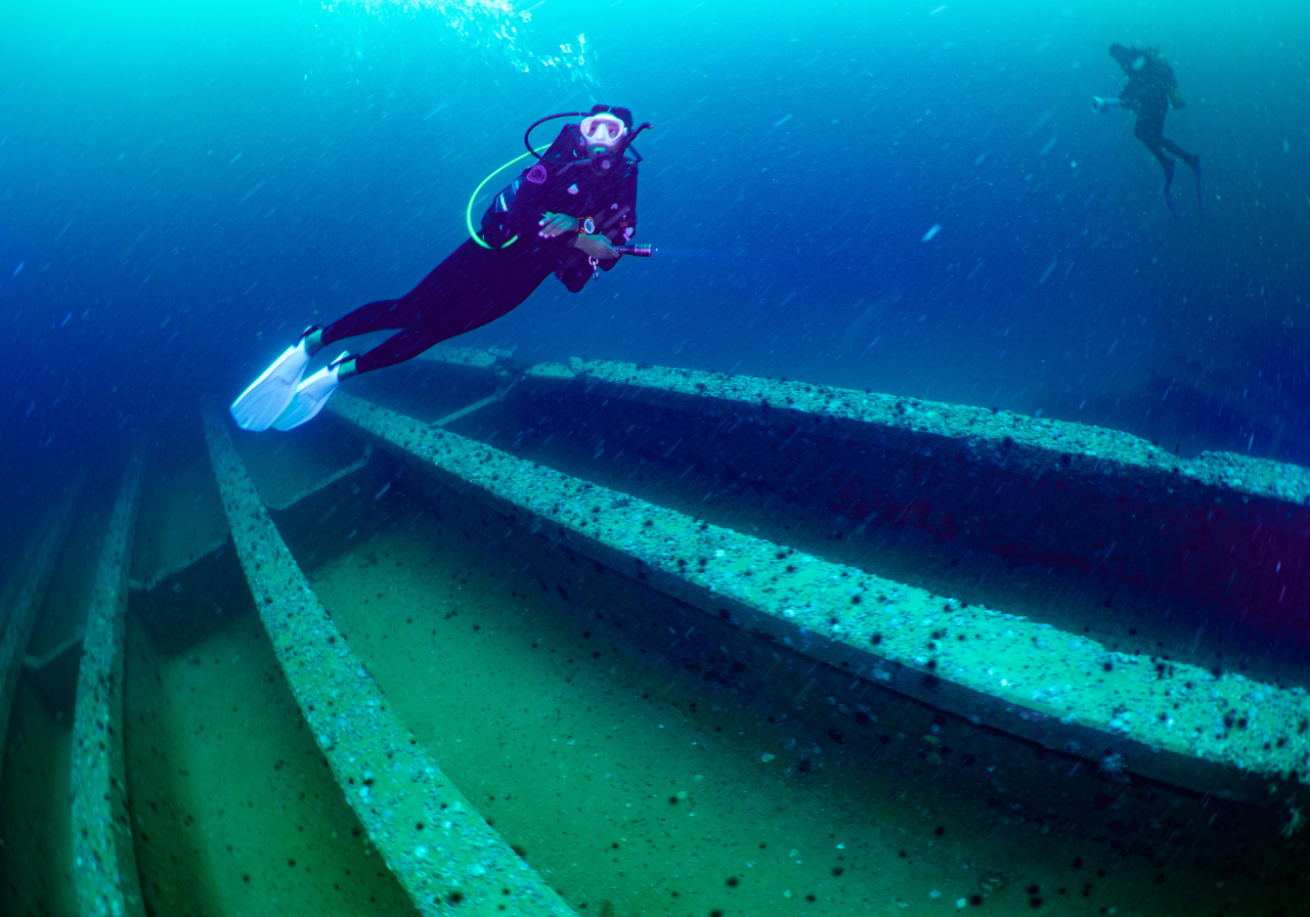 A person in scuba gear underwater