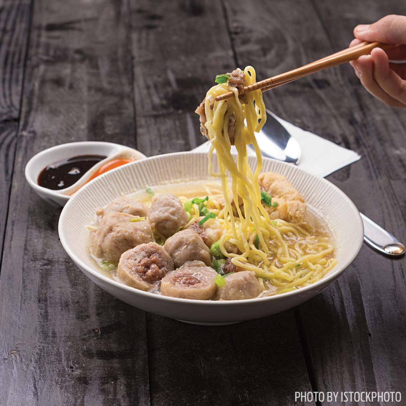 Indonesian meatball bakso noodle