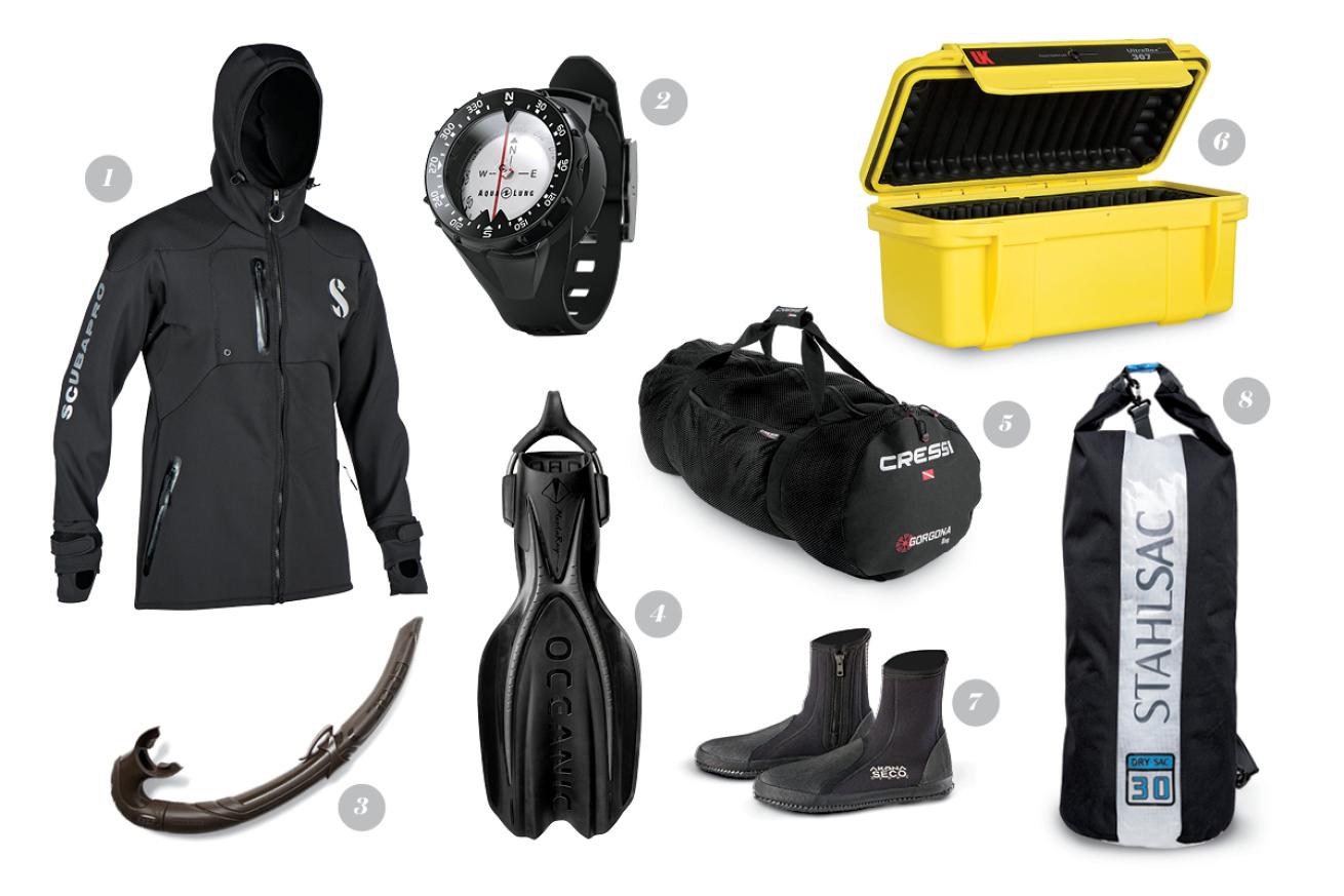 Scuba diving gear for boat divers