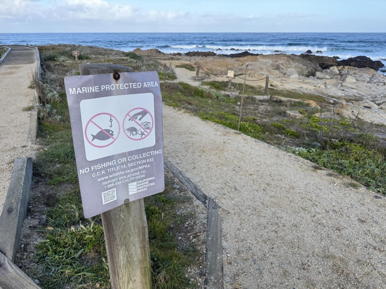 sign for marine protected area in california