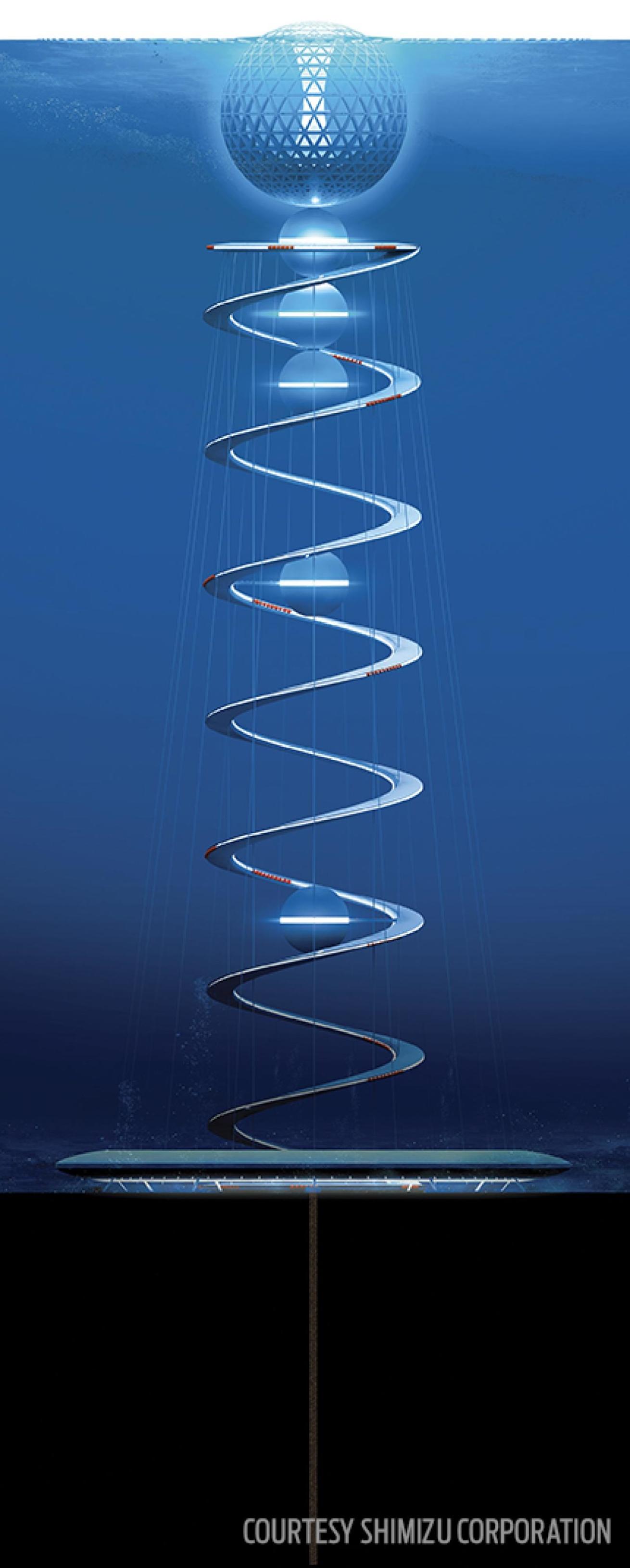 The 9-mile spiral path attached to Ocean Spiral