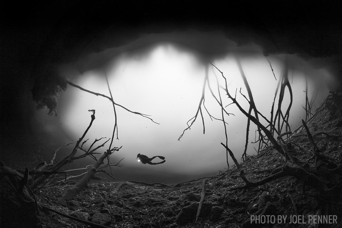 Scuba diving carwash cenote photo