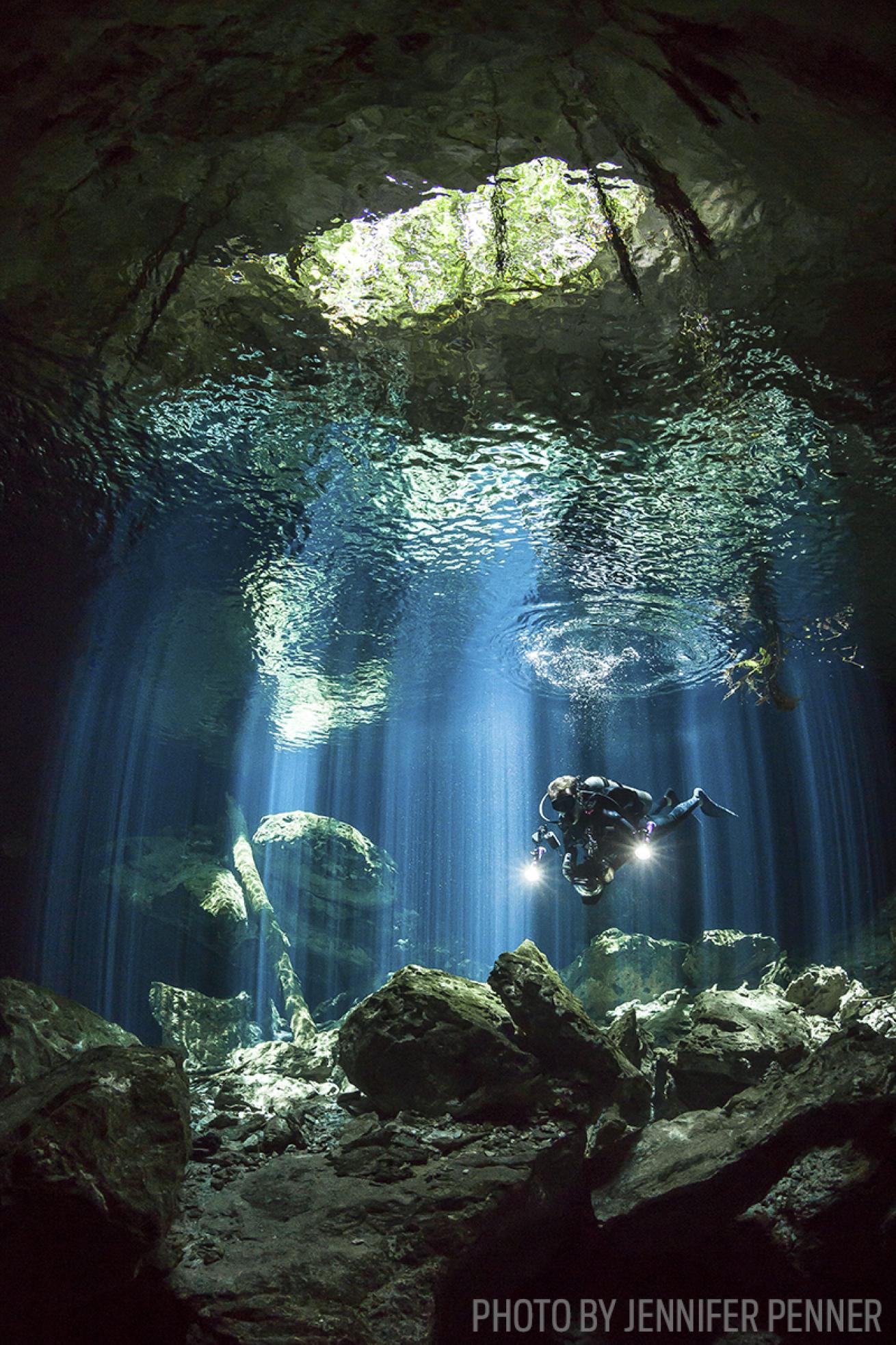 scuba diving cenotes mexico photos