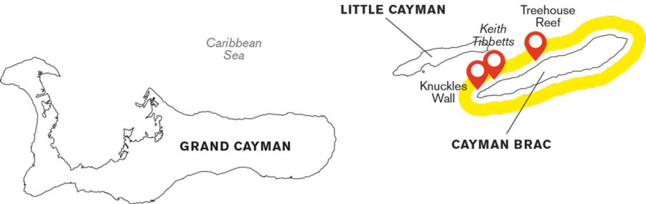 Cayman Brac dive map