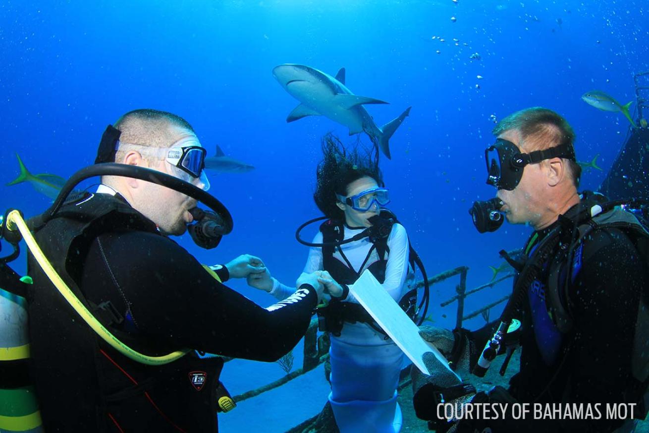 Underwater wedding bahamas