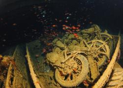 motorbikes on the Thistlegorm in the Red Sea